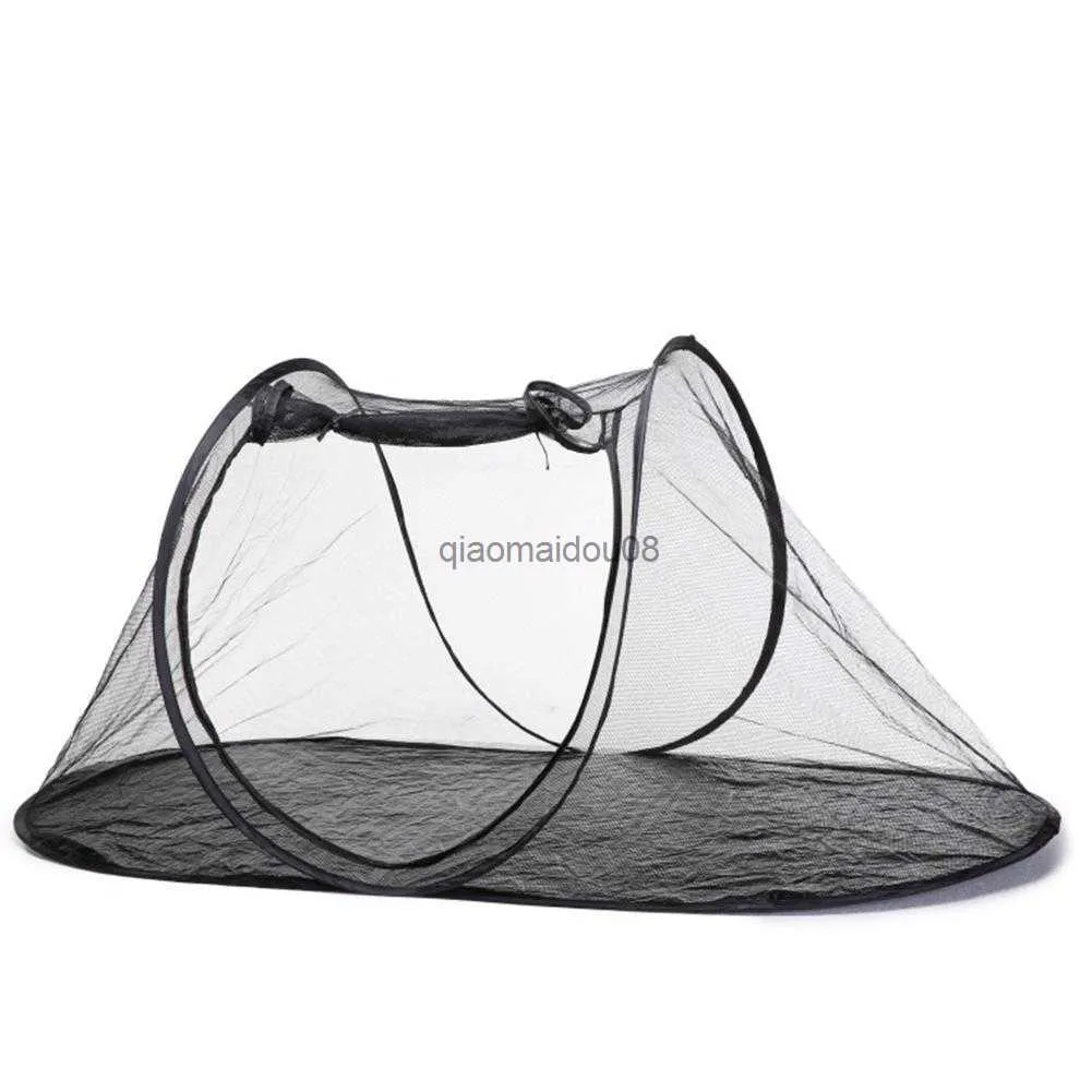 Andra husdjursförsörjningar Portable Foldble Pet Tent House Zipper Design Quick Storage Cat Dog Outdoor Travel Pet Cage Anti-Myggtält utanför kennel HKD230821