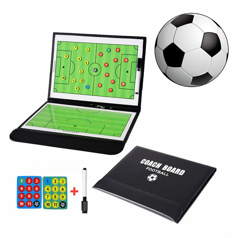 Bollar Foldbar Magnetic Football Training Board Soccer Coaching Urklipp för Match Train Football Tactic Folder Soccer Accessories 230820