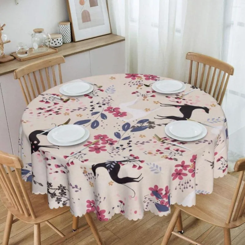 Tanta de mesa Greyhound Sighthound Flower Love Love Toelths de mesa de 60 polegadas Whippet Dog Capas para refeições