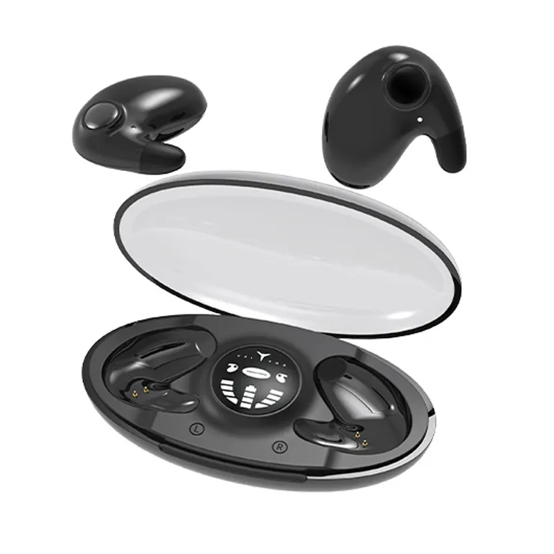 Super Mini Wireless Earphones Ultrathin Bluetooth Headphones Apple Earbuds Binaural Stereo Ipx5 Waterproof LED Power Display Sleeping Headset