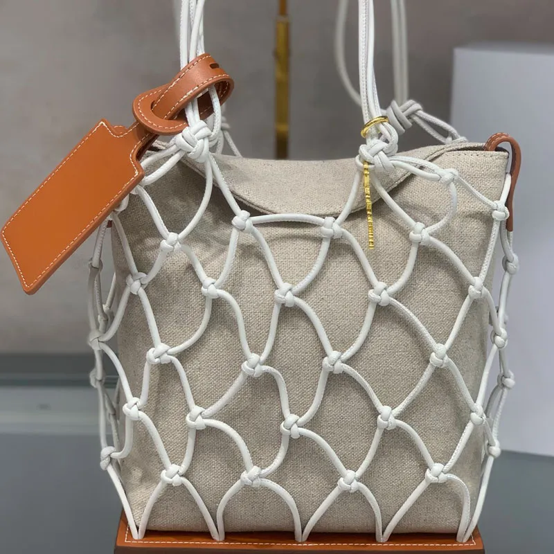 Beach Bag Handbags Grid Bags Knitting Clutch Woven Mesh Pocket Hollowed Bag Woven Handbags Women Hollow Net Rope Shoulder Basket Ladies Beach Purses From 109 55 DHgate