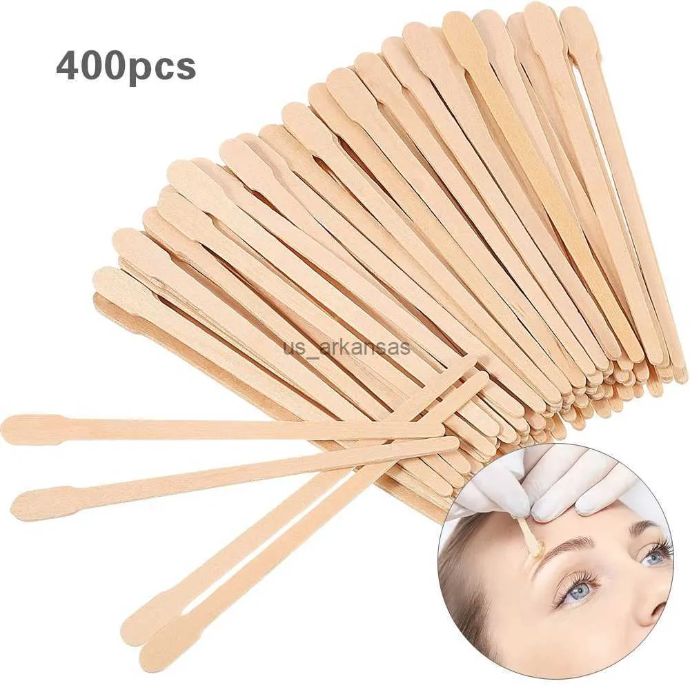 Make -up -Bürsten 200/400pcs Holzwachsstangen Einweg -Augenbrauen Gesichtshaarentfernung Stöcke Applikator Holz Depilation Spatel Frau Schönheit Werkzeuge HKD230821