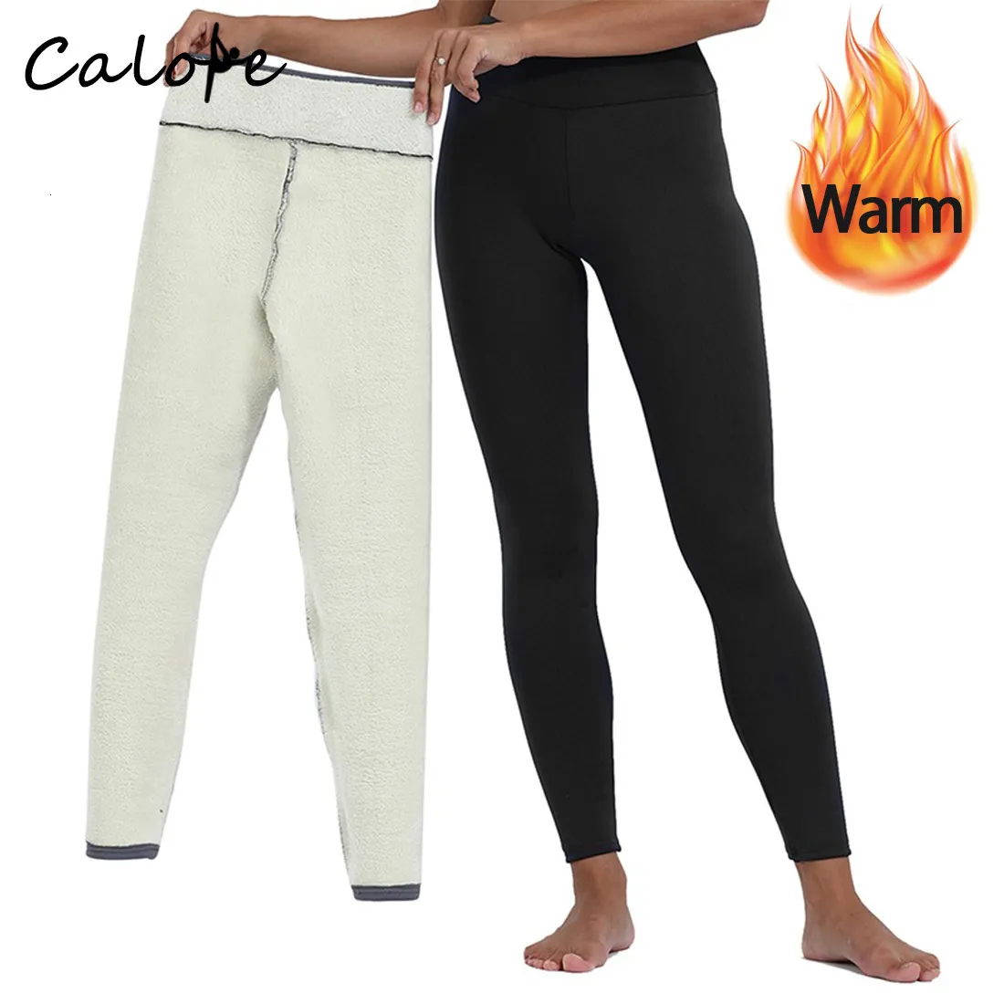 Yoga -outfit herfst winter dikke leggings yoga broek mode massieve slanke broek thermische onderwea dame fleece warme leggings thermo 230818