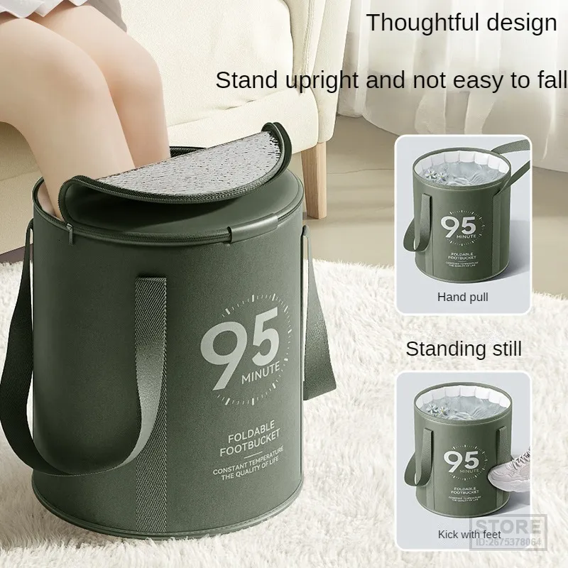 Foot Care Foldable bag Foot bath basin Thermal bucket dormitory deep bucket over the calf home portable 230818