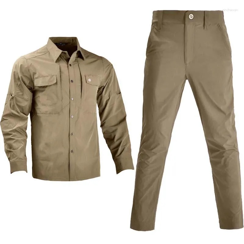 Vêtements de sport HAN WILD Costume tactique Chemise décontractée Hommes Pantalon de combat Uniforme de l'armée militaire Tops Ensembles de randonnée Tenue de travail en plein air Léger