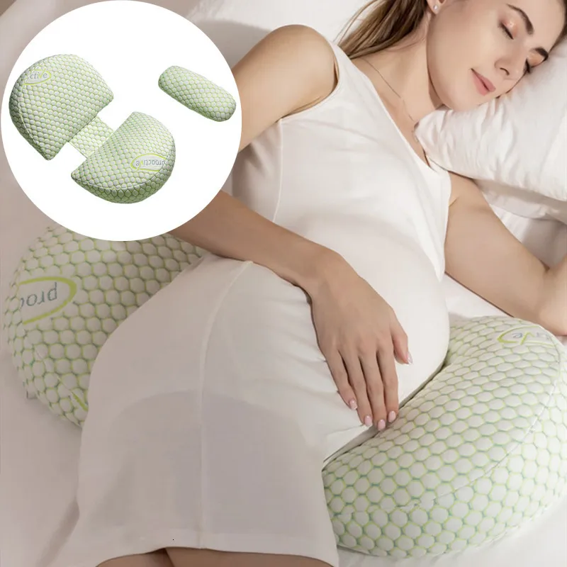 Oreillers de maternité Réglable Femmes Enceintes Oreiller Côté Dormeur Protéger Taille Sommeil Oreiller Abdomen Soutien U Forme Grossesse Taille Oreiller Coton 230821