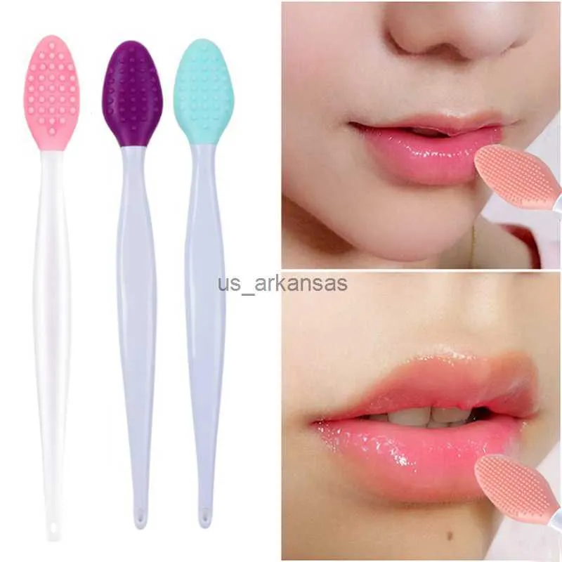 Pinceaux De Maquillage En Gros 10pcs Brosse À Lèvres Exfoliante Brosse De Nettoyage Du Nez Double Face Doux Silicone Outil De Gommage Des Lèvres Nez Point Noir Supprimer La Brosse HKD230821