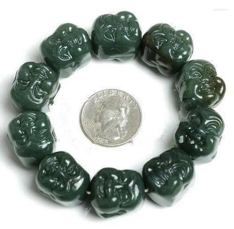 Strand Natural Jade Armband Männer Round Armreif für Frauen Charme Schmuck Mode Accessoires Damen Armbänder