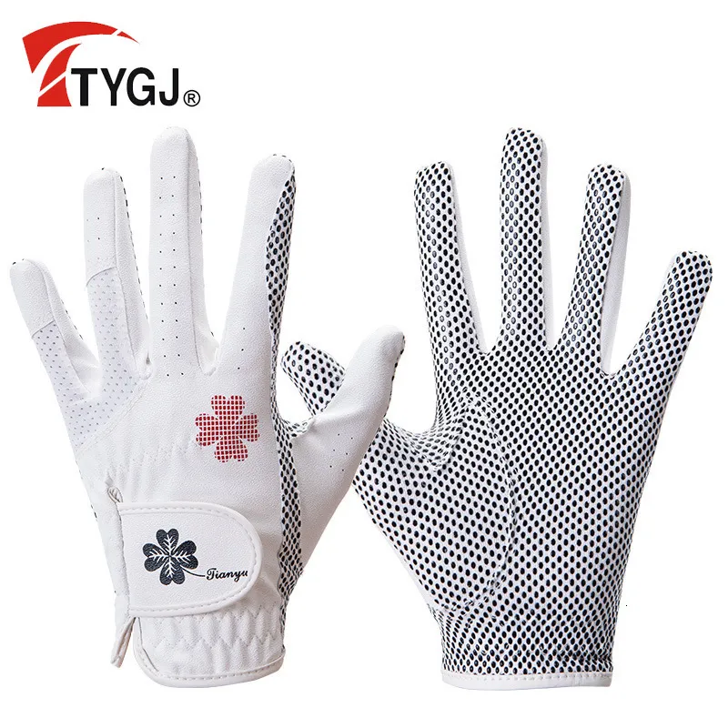 Five Fingers Luves Ttygj Golf Luvas femininas PU Couro esquerda e direita Mãos 1 par de partículas anti -deslizamentos com luvas esportivas ao ar livre respiráveis ​​230821