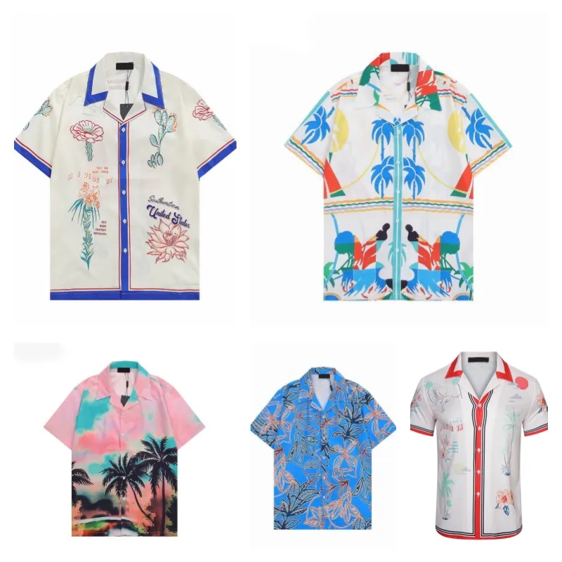 Chemises décontractées Summer Designer Hommes Femmes Hawaii Style Bouton Revers Cardigan À Manches Courtes Surdimensionné Chemise Blouses M-3XL