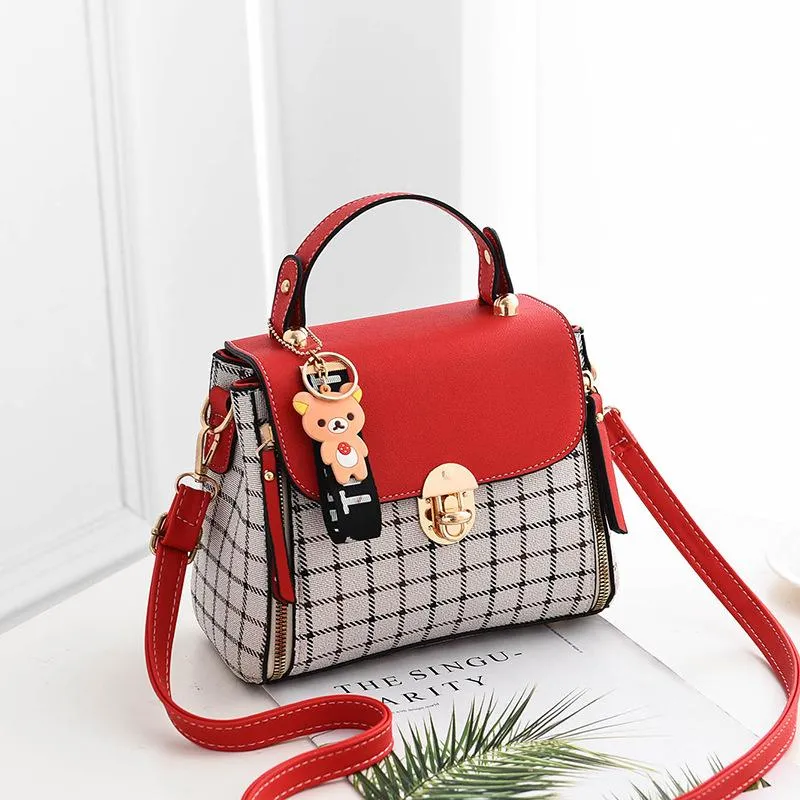 Tassen Koreaanse mode plaid damestas schoudertas diagonaal pakket crossbody tas baogesmall