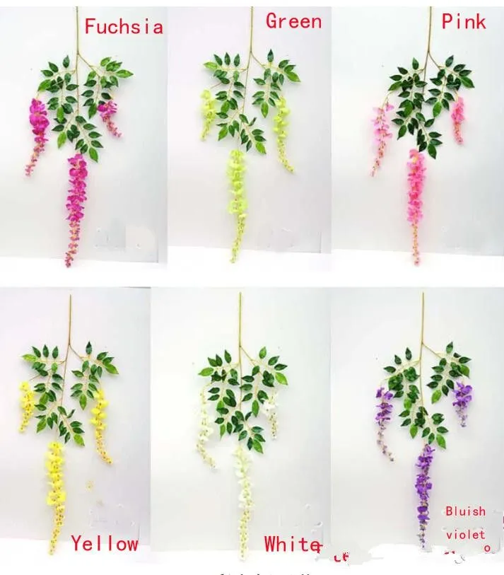 hot Sale Silk Flower Artificial Flower Wisteria Vine Rattan For Valentine's Day Home Garden Hotel Wedding Decoration