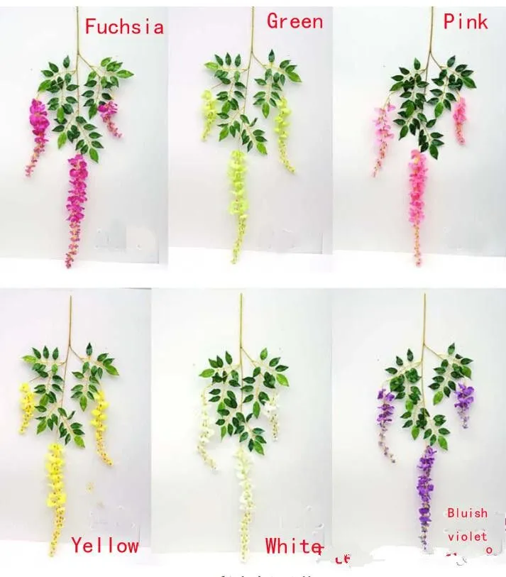 hot Sale Silk Flower Artificial Flower Wisteria Vine Rattan For Valentine&#039;s Day Home Garden Hotel Wedding Decoration