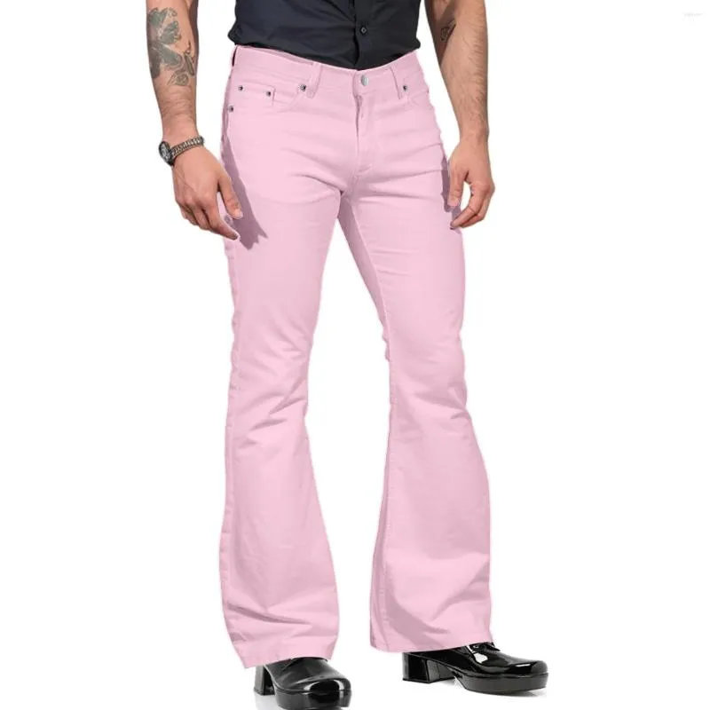 Herrenhosen Fashion Herren lässige Festkörper -Taschenanzug Pant Bellboden Chinos Männer Stretch sportliche Jogginghosen verschwommen