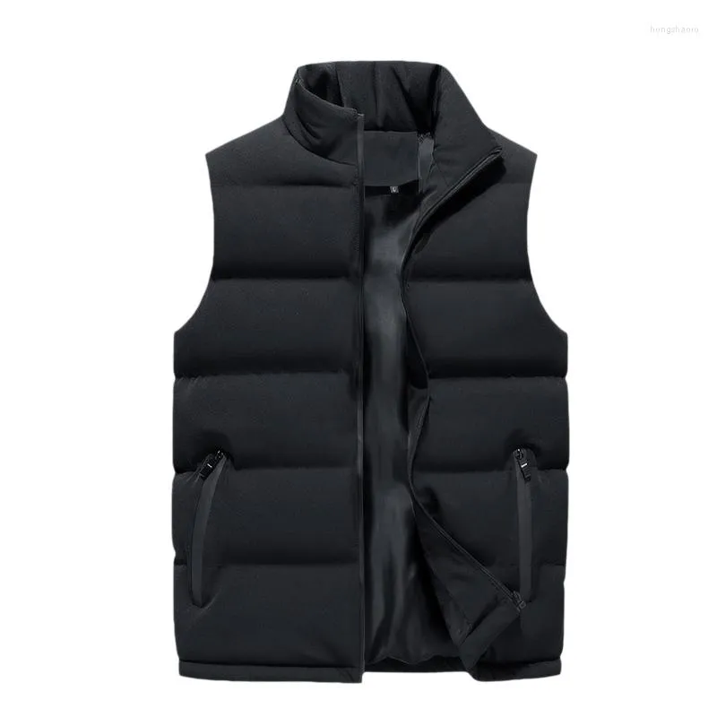 Herenvesten waistcoat mannen warme jas ziper zwart vestjack slanke fit stand kraag mouwloze puffer jassen lente herfst casual