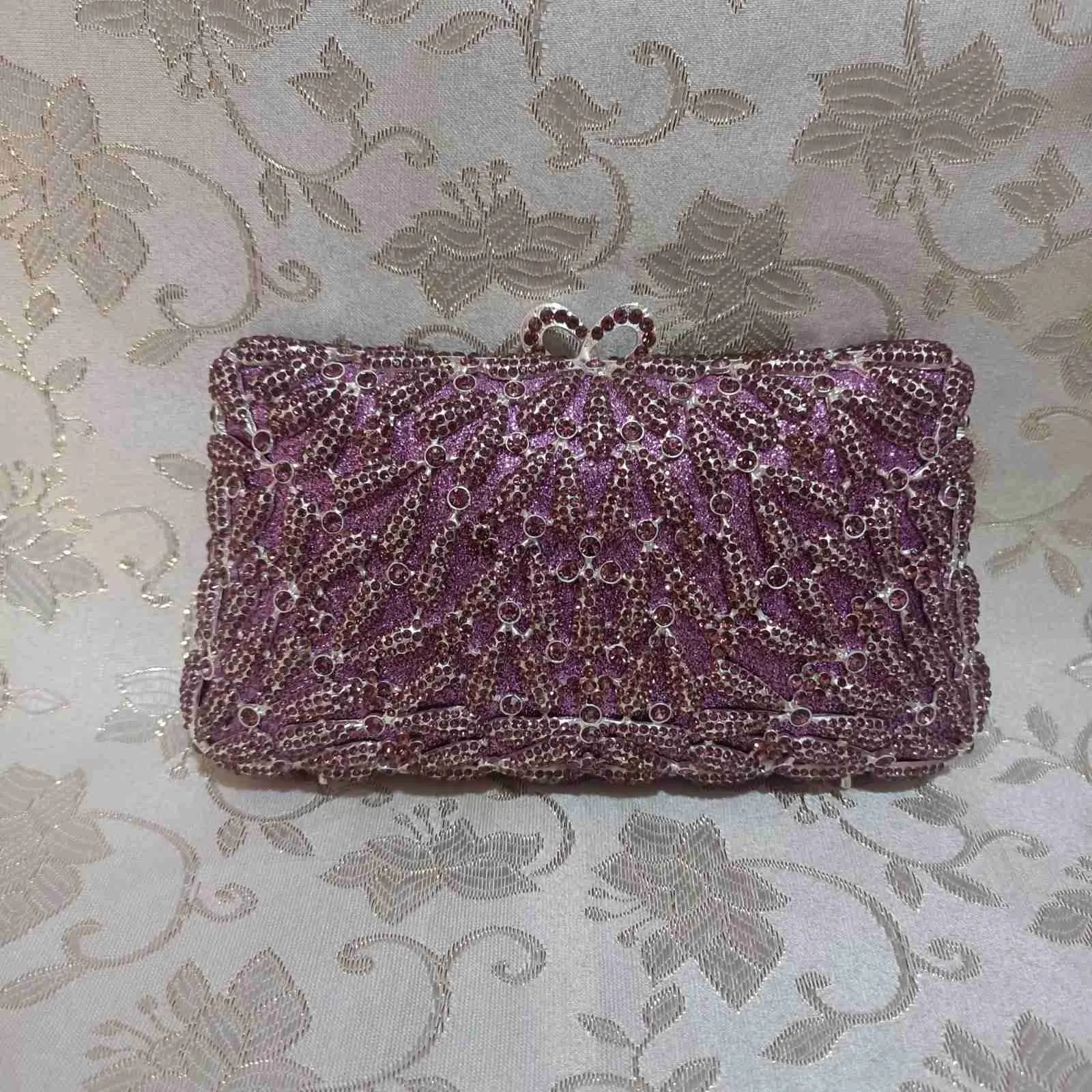 イブニングバッグ23スタイル紫色の女性クリスタルイブニングバッグ
