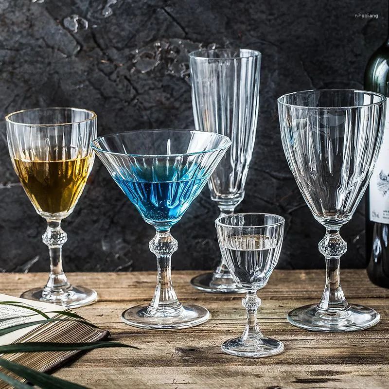 Wine Glasses Nordic Lead-Free Glass Cup Transparent Diamond Engraved Champagne Goblet Cocktail Martini Bar Home Drinkware