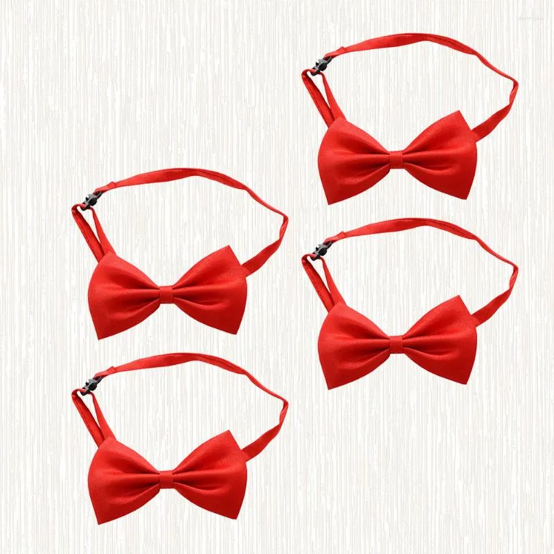 Bow Ties 4 Pcs Adjustable Buckle Senior Year Unisex For Men Tie Graduation Accessory Women (Red)