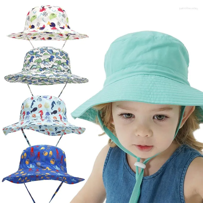 Bérets chapeau d'été pour enfants bébé soleil garçons casquette enfants Panama unisexe plage filles seau chapeaux dessin animé infantile casquettes Protection UV