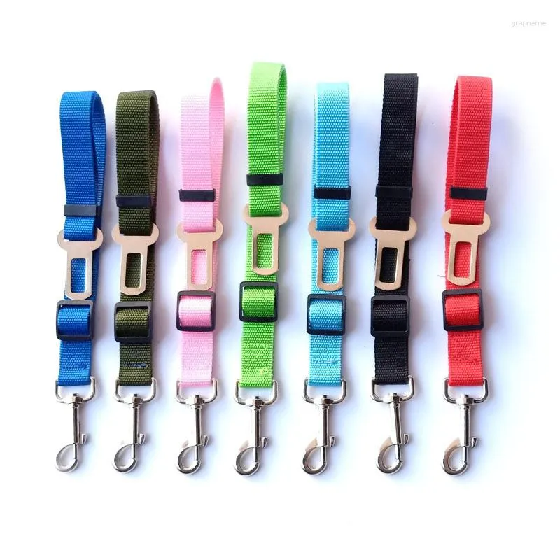 Colliers pour chiens véhicule voiture ceinture de sécurité pour animaux de compagnie Premium chiot ceinture de sécurité harnais laisse Clip sécurité réglable pour chiens fournitures