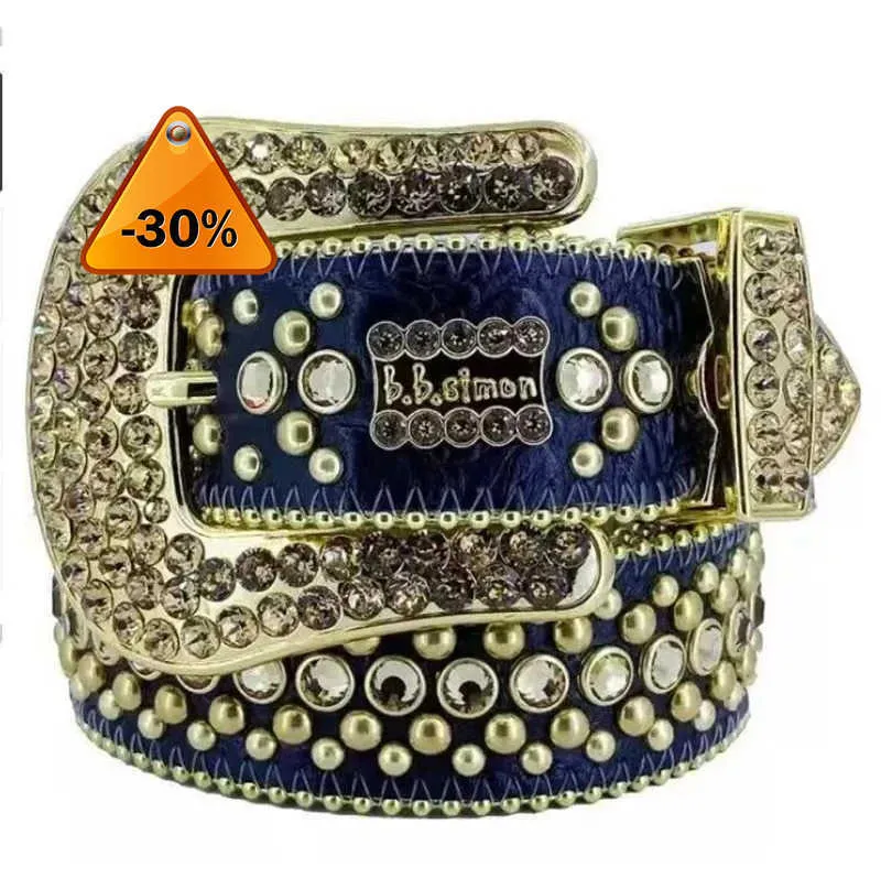 2022 Designer BB Cintura Simon Cinture per uomini Donne Diamuta Shiny Diamond Nera su nero Blu Bianco Multicolour con strass bling come GifA1az