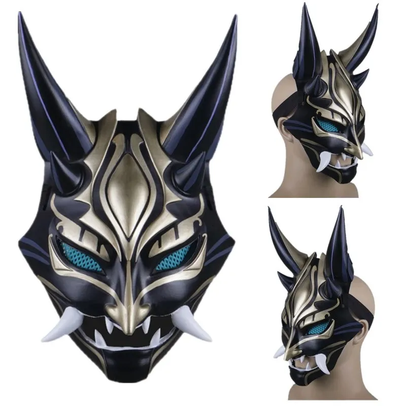 Genshin Impact Xiao Epoxy Resin Makro Cosplay Mask With LED Light PVC ...