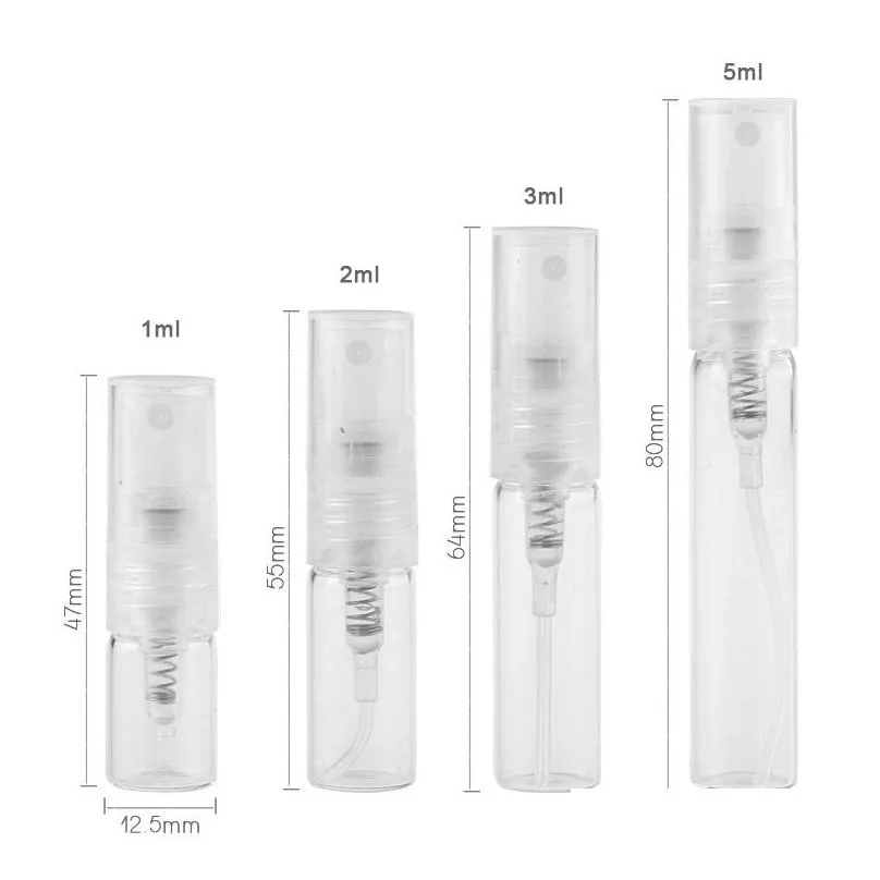 Andra hälsoskönhetsartiklar 1 ml 2 ml l 5 ml 10 ml tomt glas Pers flaska påfyllningsbar spray liten par atomiserare per provflaskor Drop Deliv Dhzrl