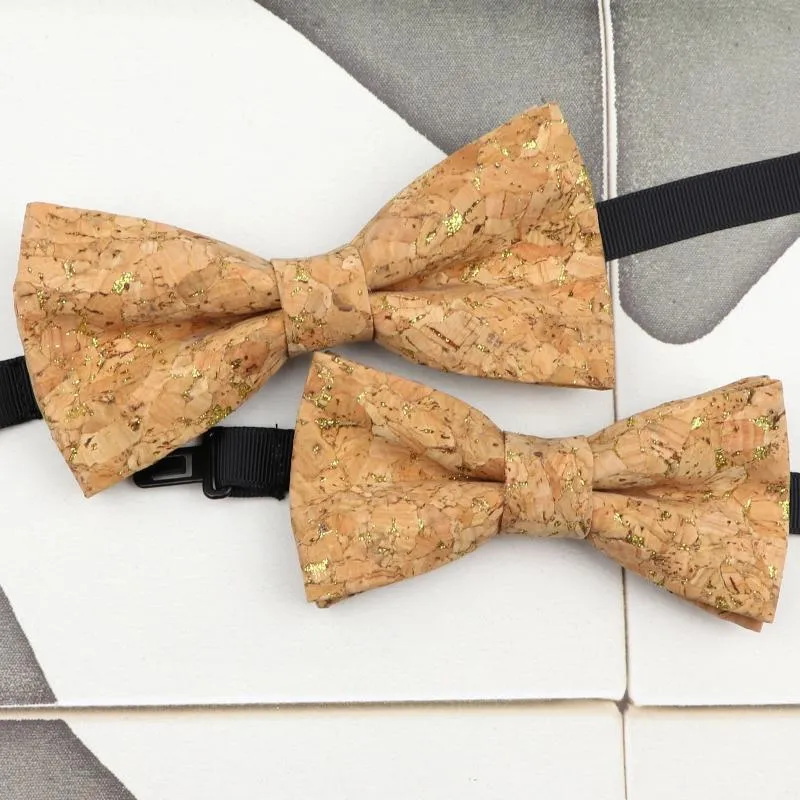 Bow Ties moda Cork drewno luksusowy rodzic-dziecko nowość ręcznie robiona solidna szyja na przyjęcie weselne akcesoria prezentowe