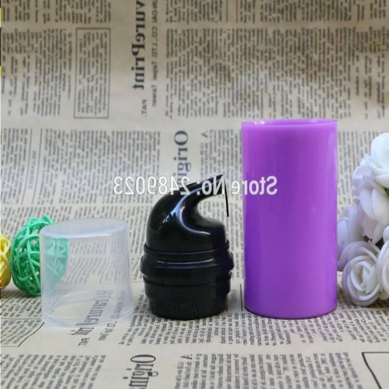 Purple Airless Pump Bottle Nera testa Nera Transparent Cap Makeup Lotion Serum Fondazione liquida Contenitori vuoti 100 pezzi/lotto PMFAB