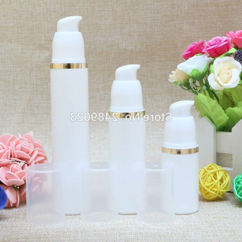 Goldlinie Plastik -Reiseflaschen leer DIY Tragbare Kosmetikverpackung mit luftloser Flaschenverpackung 100pcs/Los FDFFs