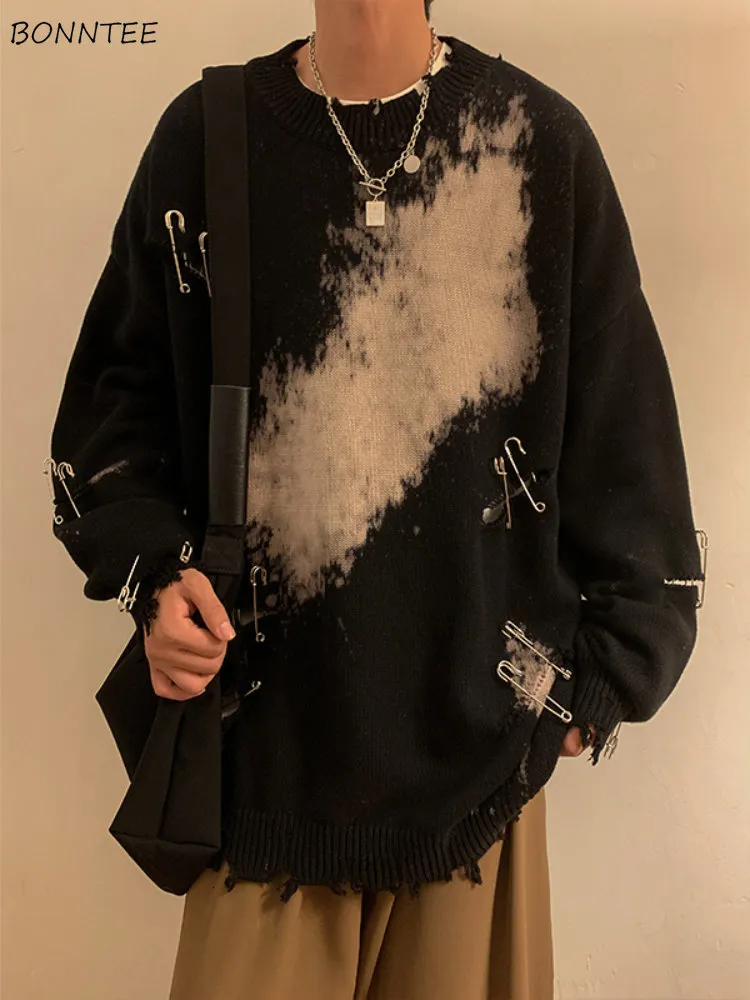 Pulls pour hommes Pull Vêtements pour hommes Pulls Tricots Streetwear Y2k Baggy Teens Temper American Ripped Design Unisexe Chic Hipster Chic Casual 230818