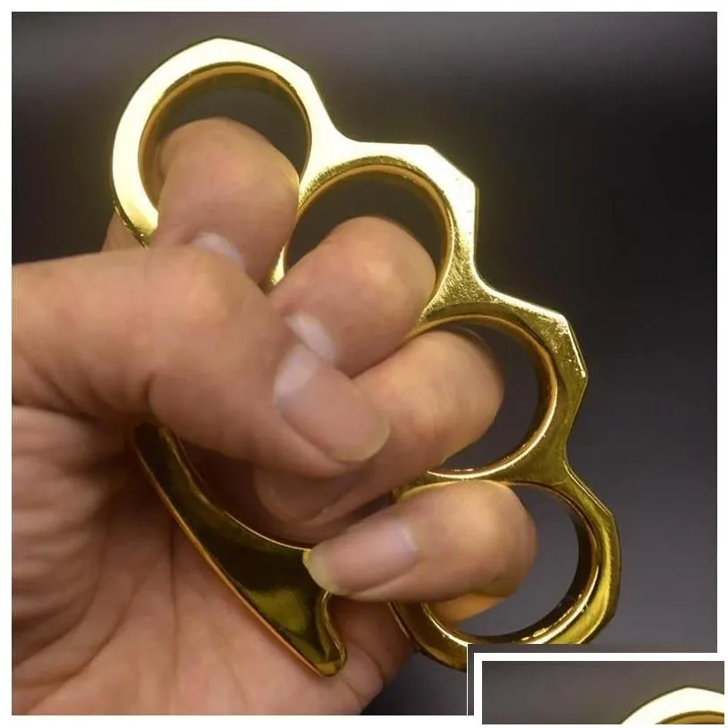 brass knuckles thickened metal finger tiger safety defense knuckle duster self-defense equipment bracelet pocket edc tool5236247h dr