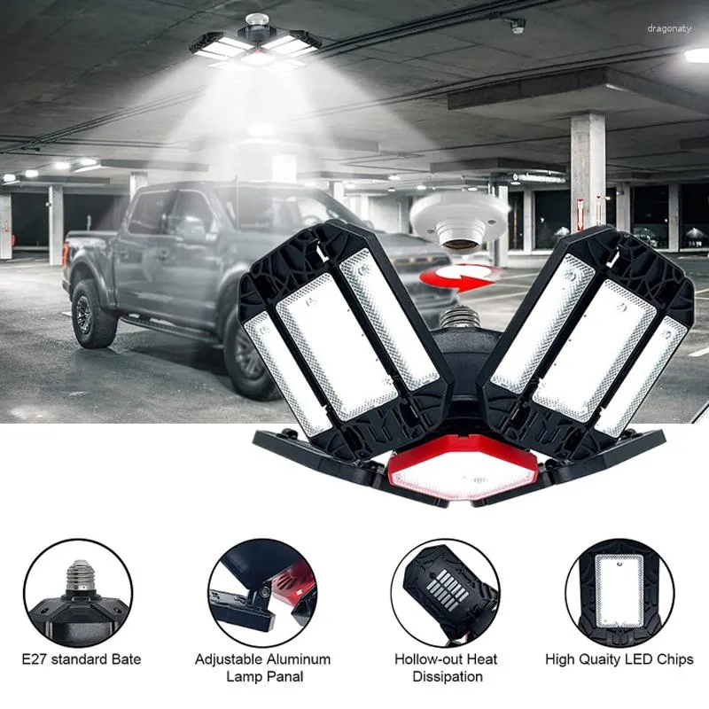 Ceiling Lights Led Garage Light Warehouse High Bay Deformable Industrial Lighting Lamp For Workshop