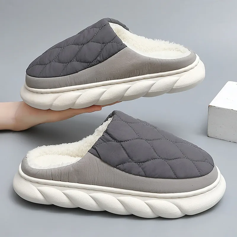 Slippers Warm Winter Men Slippers Sandals Bedrooms Home Cotton Sapatos de plataforma interna calçados famale luxuoso casal ladrinhas 230820