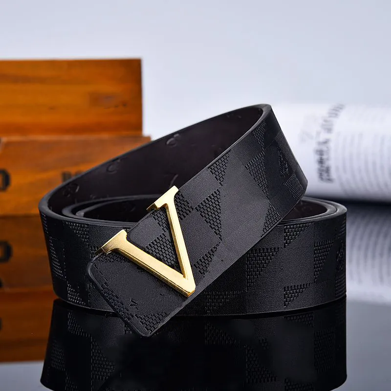 Cintura da uomo di design Cintura in vera pelle di lusso con fibbia grande solida Cintura da donna in pelle di moda con regalo di Natale di San Valentino 3,8 cm con scatola