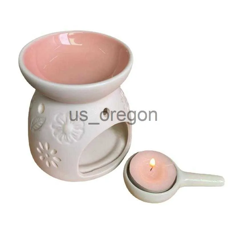 Andra heminredning Fragrance Oil Warmer Tealight Aroma Burner Ceramic Oil Diffuser med sked keramisk vaxbrännare aromaterapi för hem och kontor X0821