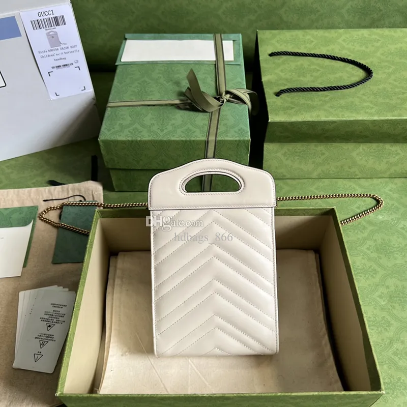 10A Marmont Torby łańcuchowe Dignerk Torby telefonu komórkowego 23 cm Wysokie imitacja torba crossbody z pudełkiem ZG029