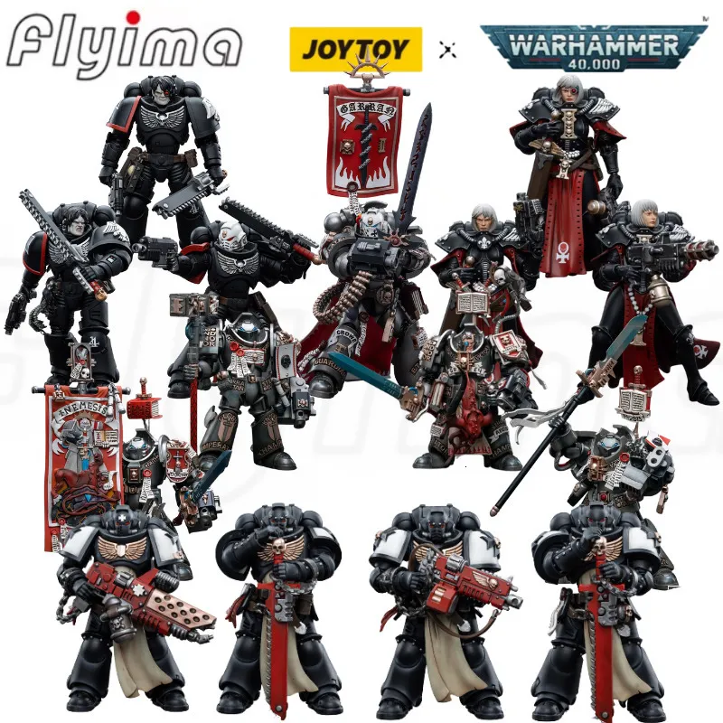 Militärfiguren Joytoy 1/18 Aktion Abbildung 40k Schwarzer Templer grau Knight Mechs und Figuren Digital Anime Militär Modell 230818