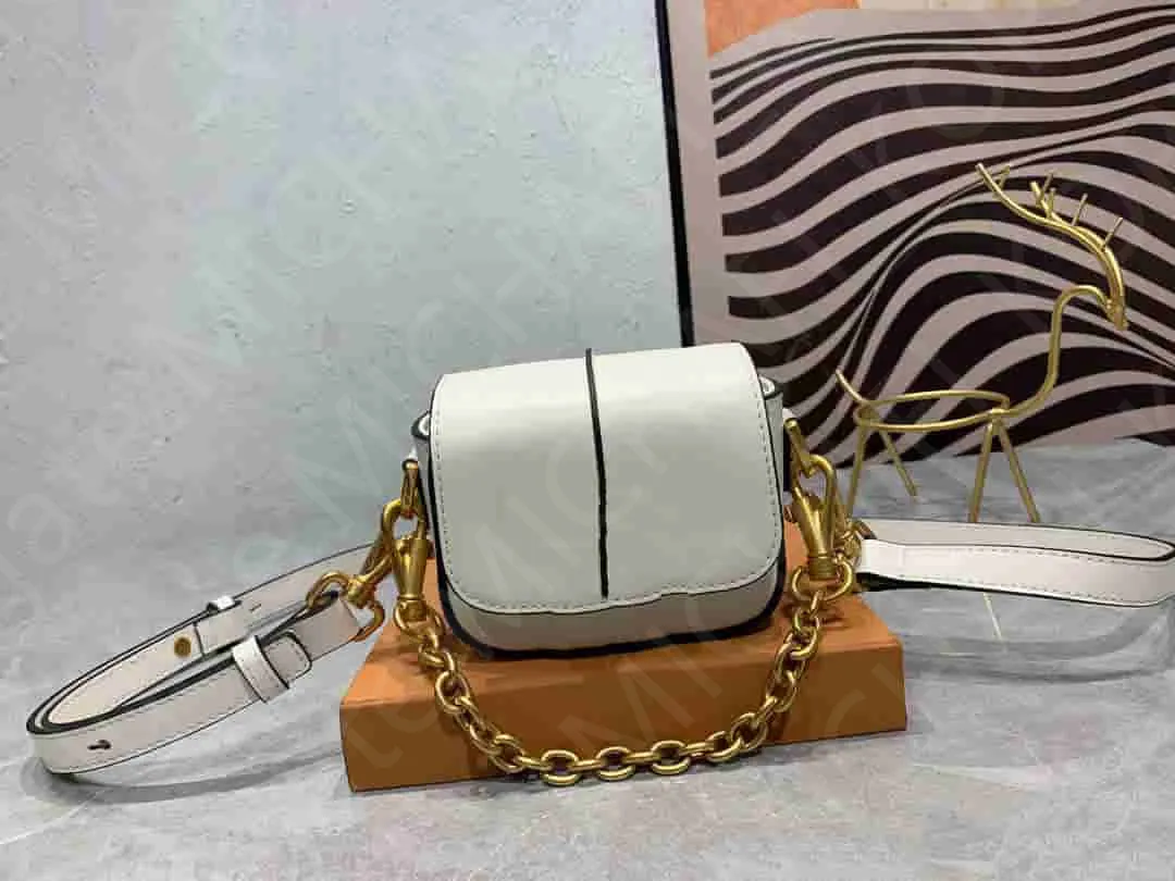 10A klassisk äkta läder T -metallspänne kvinnor Crossbody Bag 1: 1 Mirror Quality Mini Nano Chain Luxury Designer Bag