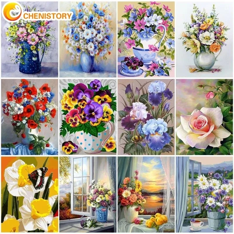 CHENISTORY DIY Paint 3d By Numbers Kit For Adults Acrylic Flowers On Canvas  Modern Wall Art For Home Decoration 230821 From Tuo10, $19.72