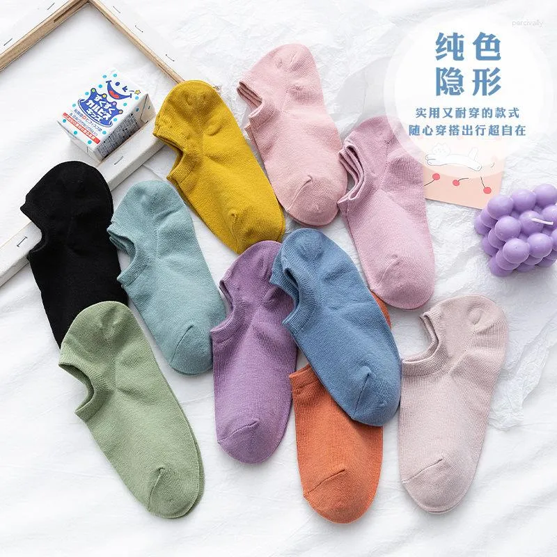 Femmes chaussettes été mince bateau femme japonais couleur unie bonbons tendance jolie fille coton bouche peu profonde court