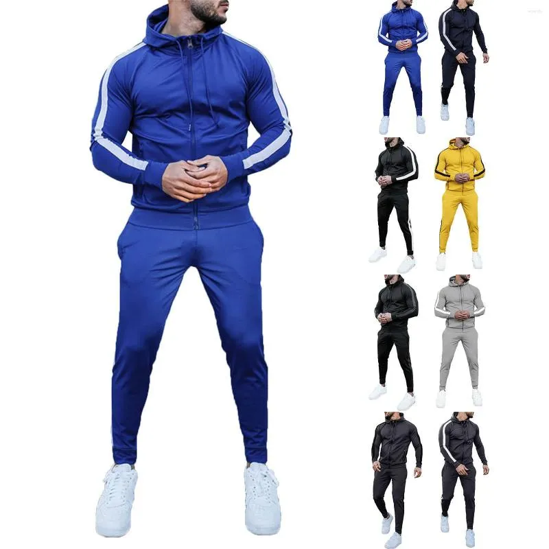 Tracksuits voor heren 3xl badpak voor mannen Casual sportkleur blokkeren sweatshirt trendy mode tweedelige mode