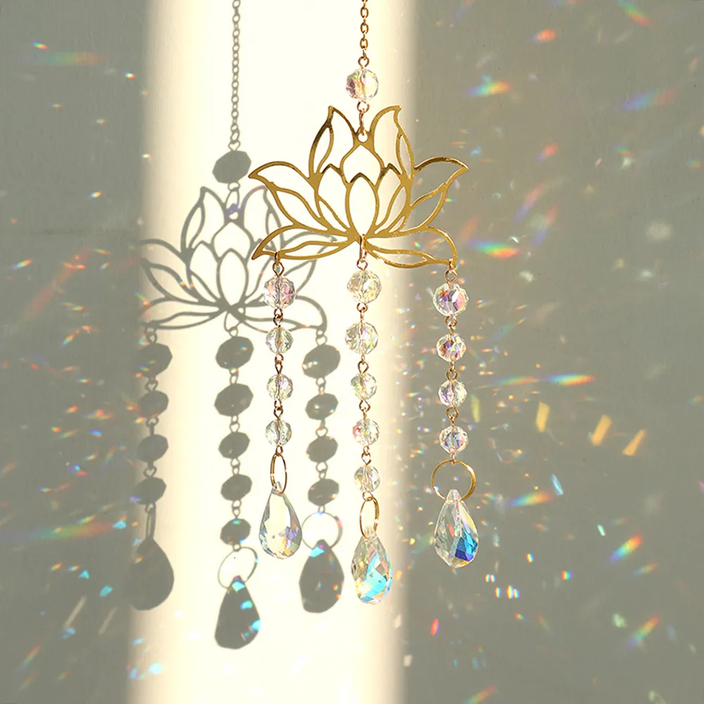 Suncatcher confliccrystal lustre pendentif prisme, la lumière du soleil  brille, l'arc-en-ciel coulée, verre goutte à facettes Art artisanat décor