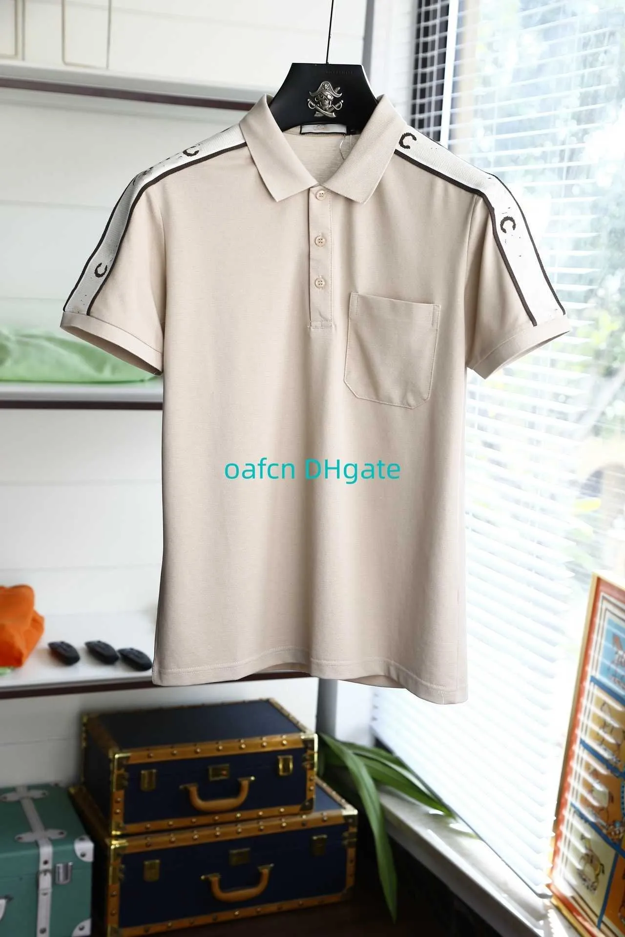 Summer Designer Men's T-shirt Korta ärmar Luxury Fashion Shirt Letter Brodery Mönster T-shirt Herrbok Högdensitet Silky Pearl Polo Top