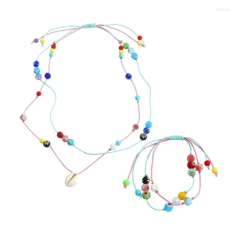 Braccialetti di fascino multistrato a mano intrecciato intrecciato girocollo perline per perline per perline per donne indossano f19d