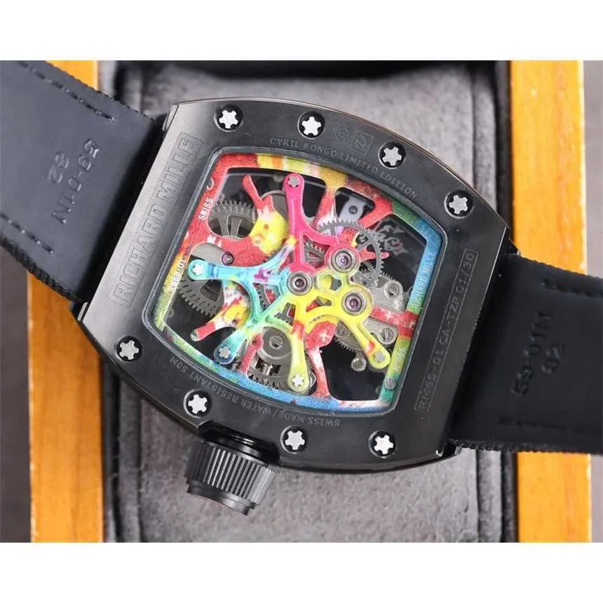 Designer RM068-01 Superclone Active Tourbillon Cyril Watch Phan Watches Wristwatch Swiss Standard Movement RM68 Titanium Ceramic Carbon T0xH 363N SMSF