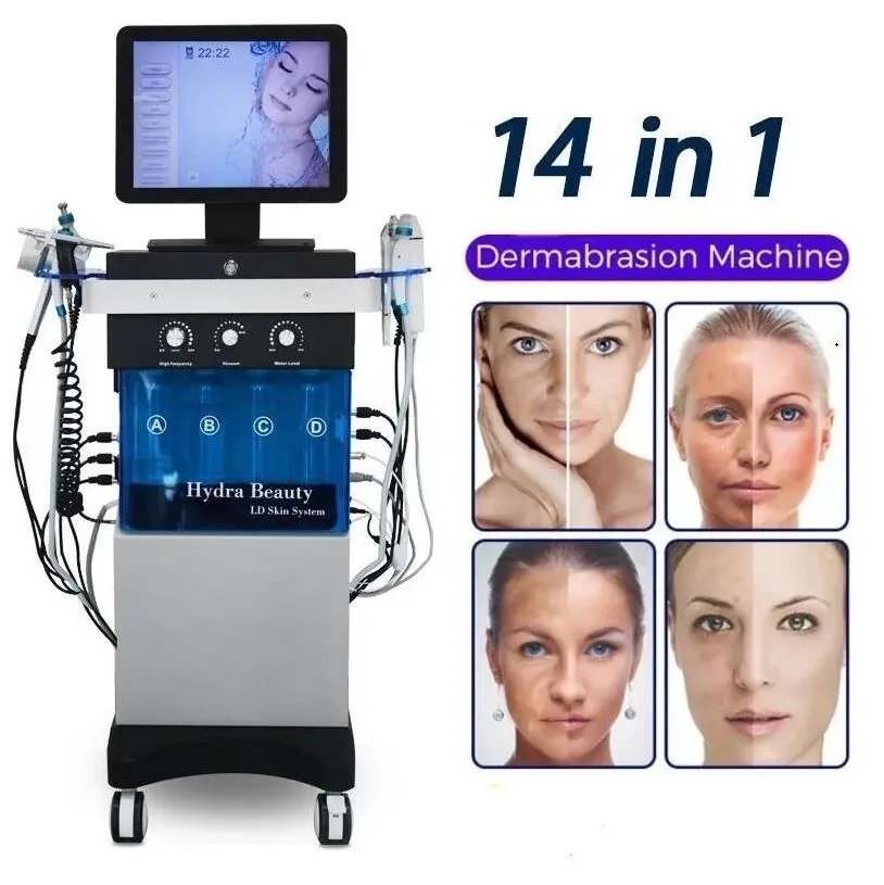 2024 Hydra machine à haute fréquence Hydradermabrasion Ultrasonic microcourrent aqua oxygène Dermabrasion Peel Dispositif