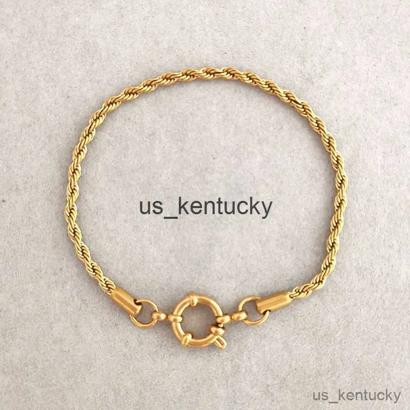 Charm Bracelets Stainless Steel Rope Chain Clasp Bracelet For Women And ...