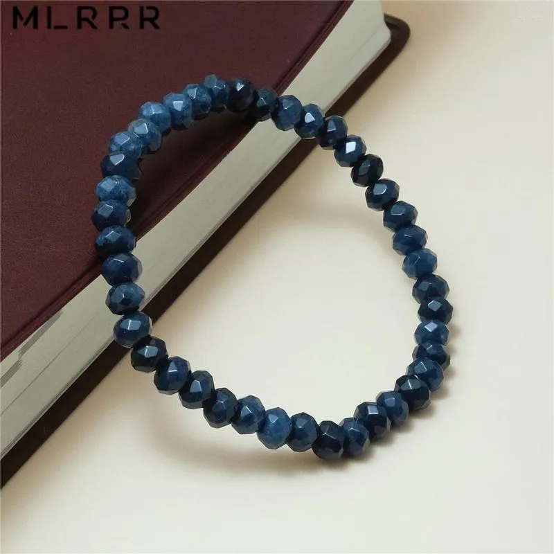 Strand Vintage Classic Natural Stone Jewelry Noble Simple Grey-Blue Sapphires Crystalls Charms 19 см.