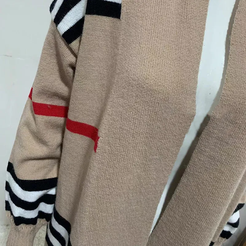 2023 Striped Patchwork Knitted Cardigan For Women Oversized Loose